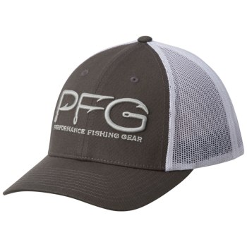 Columbia PFG Mesh Snap Back Hooks Ball, Gorras Grises Oscuro Para Hombre | 768349-DST